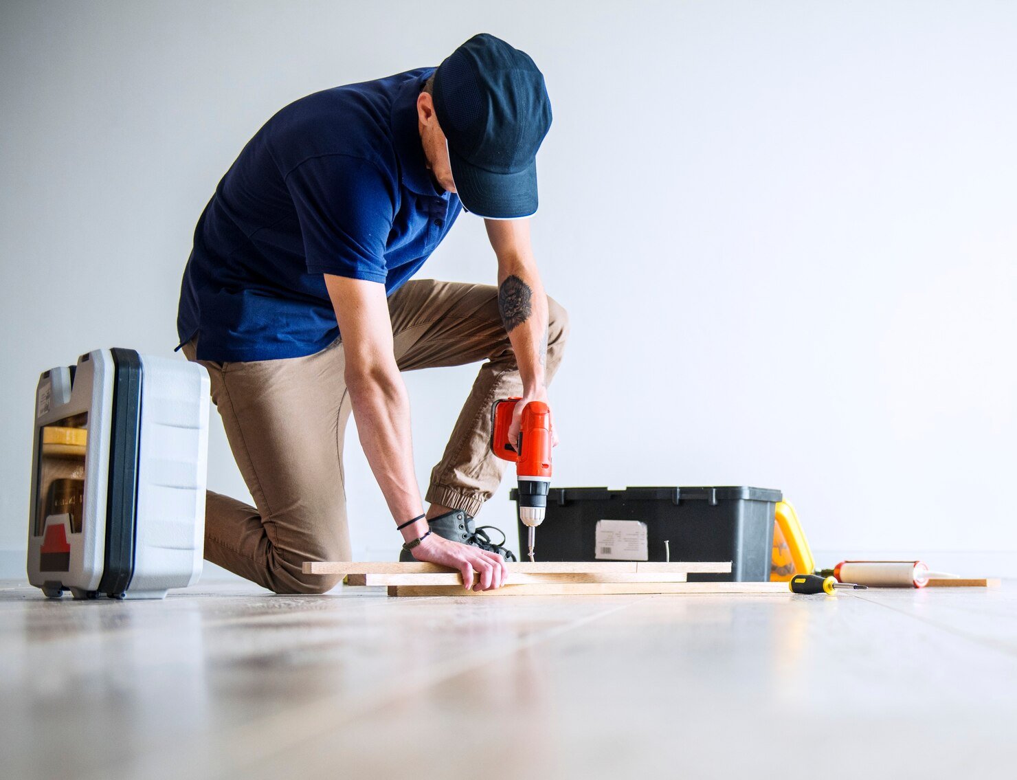 A handyman working